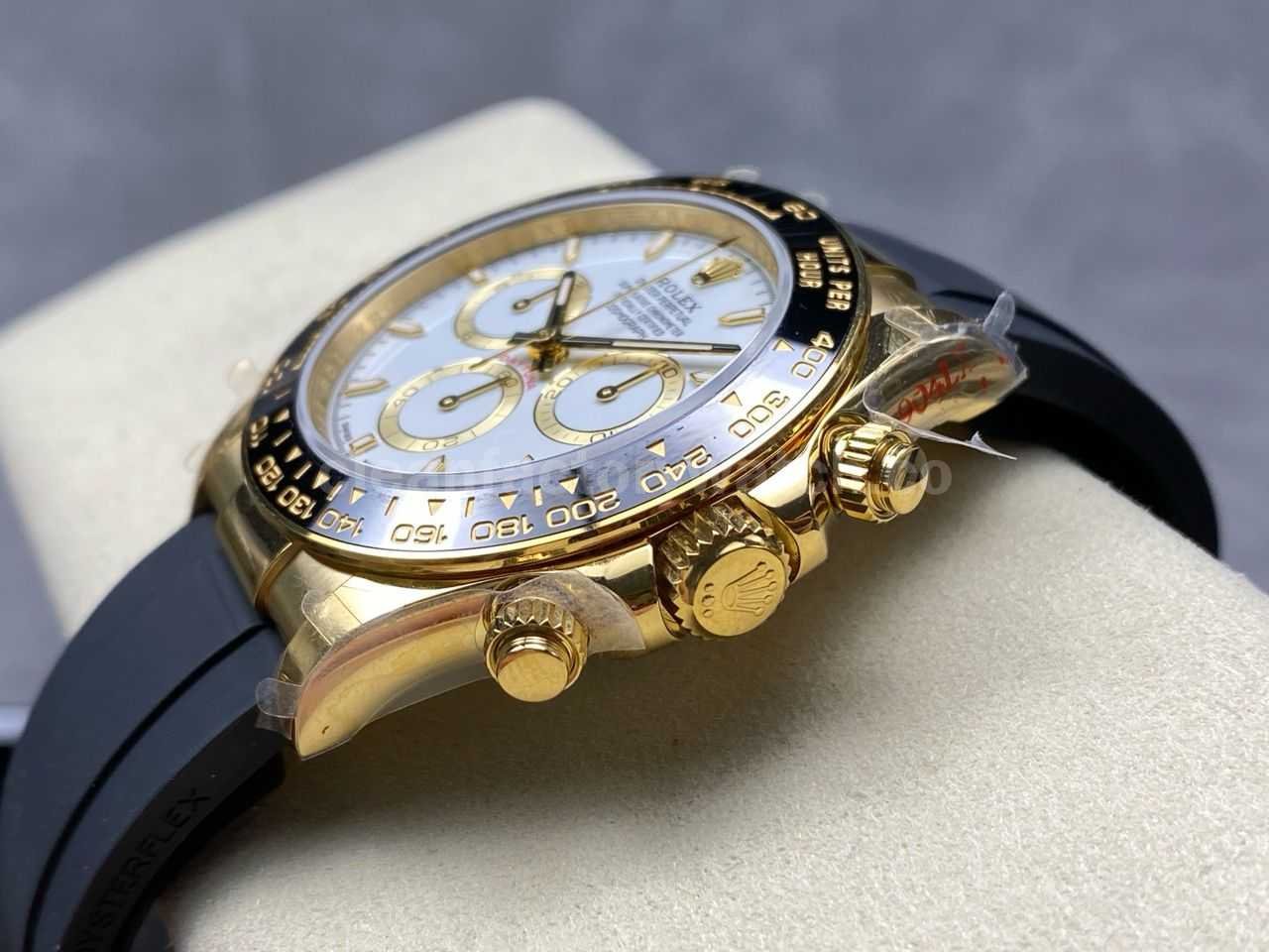 QF Factory CounterWeight Rolex Daytona 126518LN 0002 Yellow Gold Oysterflex White Dial (9)