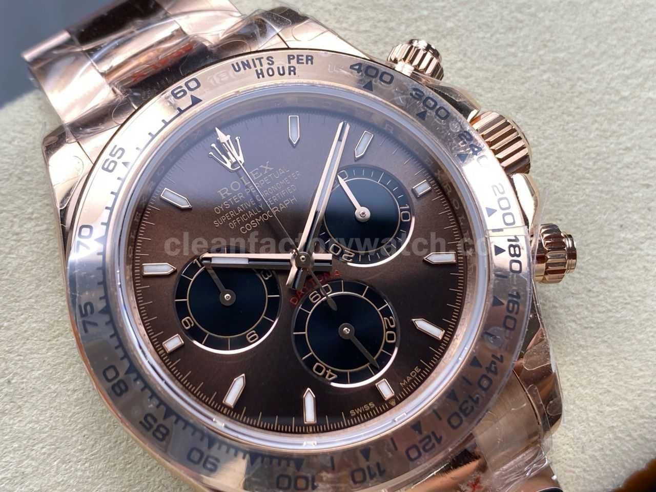 QF Factory Counterweight Rolex Daytona 126505 0005 Rose Gold Chocolate Brown Dial (4)
