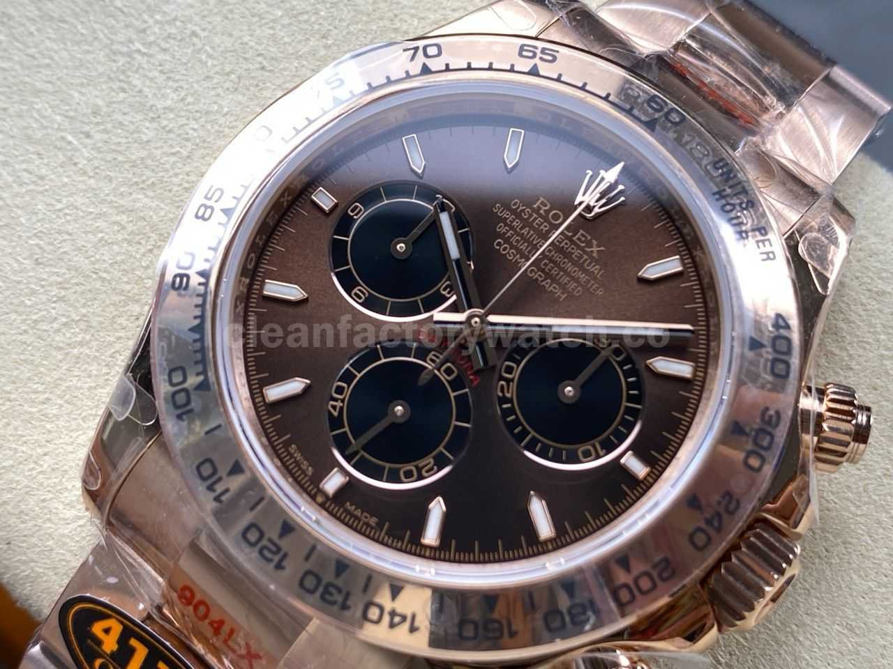 QF Factory Counterweight Rolex Daytona 126505 0005 Rose Gold Chocolate Brown Dial (5)