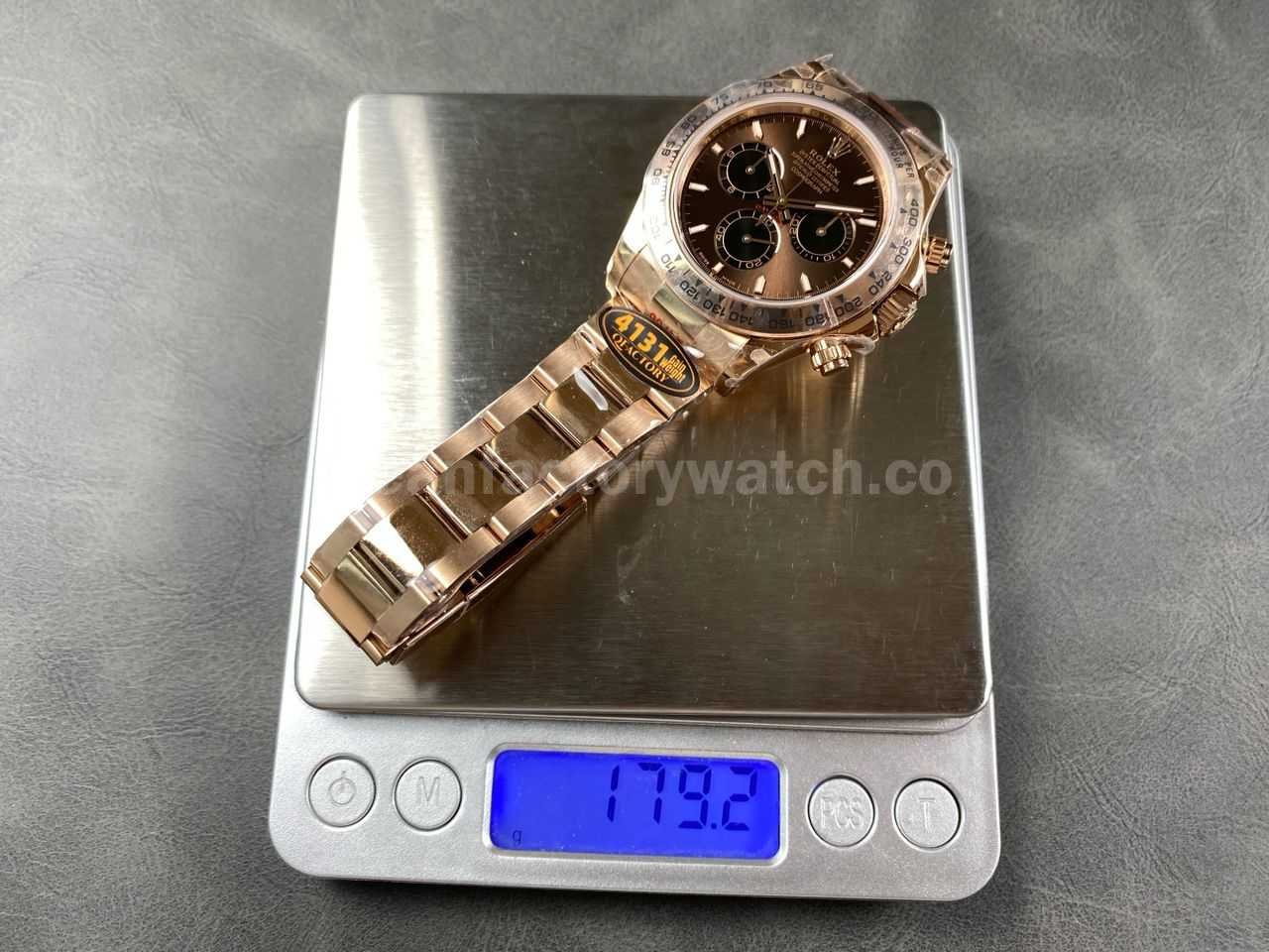 QF Factory Counterweight Rolex Daytona 126505 0005 Rose Gold Chocolate Brown Dial (6)