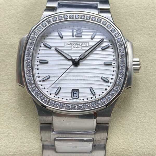 TW Factory Patek Philippe Nautilus 7118/1200A-010 Diamond Bezel White Dial