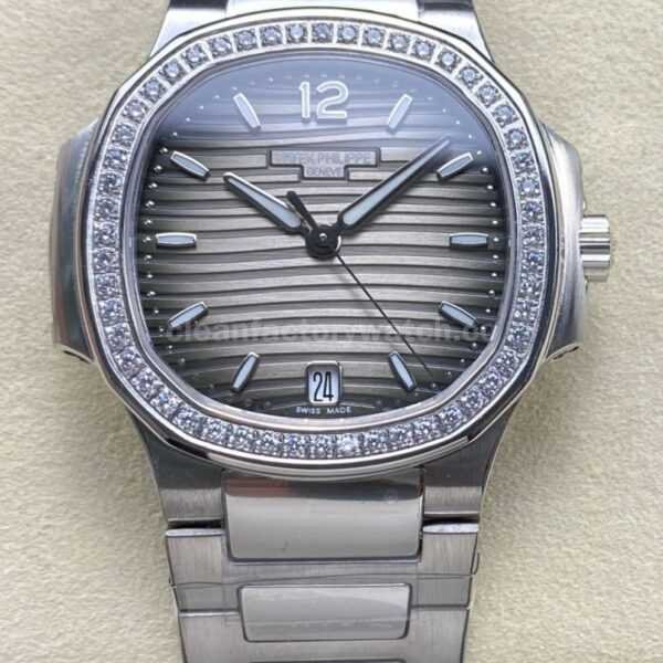 TW Factory Patek Philippe Nautilus 7118/1200A-011 Diamond Bezel Grey Dial