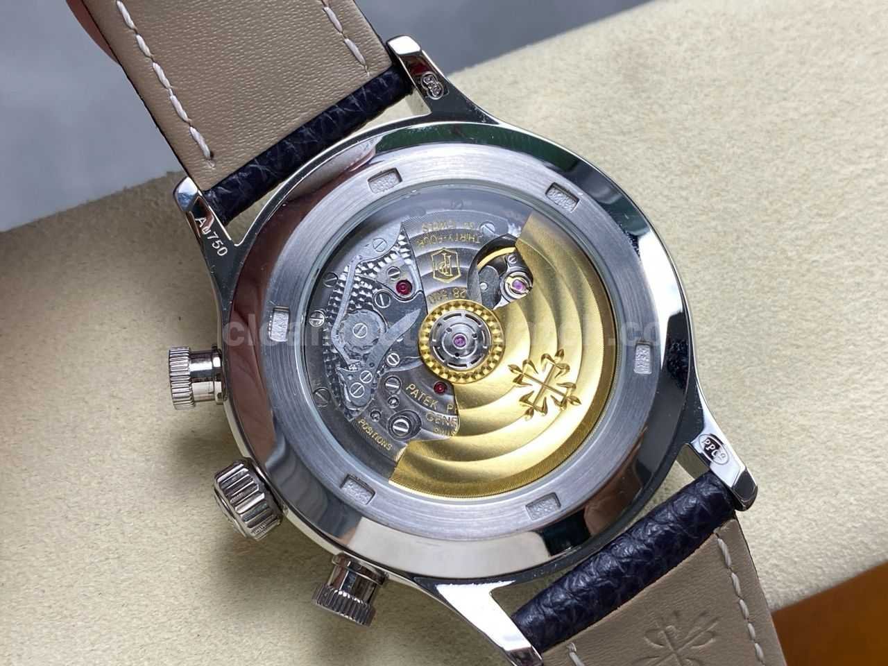 TW Factory Patek Philippe Pilot Travel Time Chronograph 5924G White Gold Arabic Numerals Blue Dial (5)