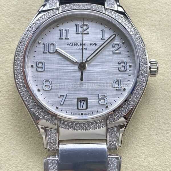 TW Factory Patek Philippe Twenty~4 7300/1200A Diamond Bezel Arabic Numerals White Dial