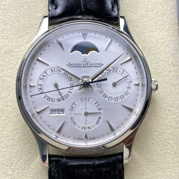 VR Factory Jaeger-LeCoultre Master Ultra Thin Perpetual Q114842J 39mm Steel Leather Strap Silver Dial