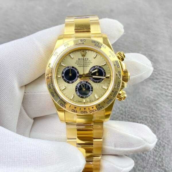 VS Factory CounterWeight Rolex Daytona 126508-0006 Yellow Gold Black Eye Champagne Dial