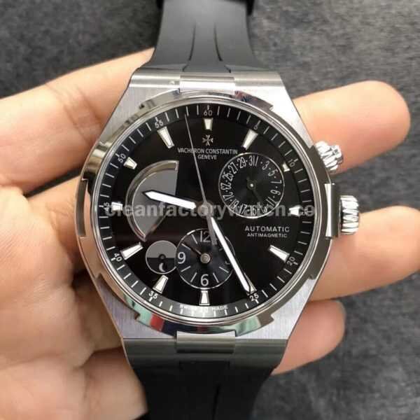 TWA Factory Vacheron Constantin Overseas Dual Time 47450-B01A-9227 42mm Steel Rubber Strap Black Dial