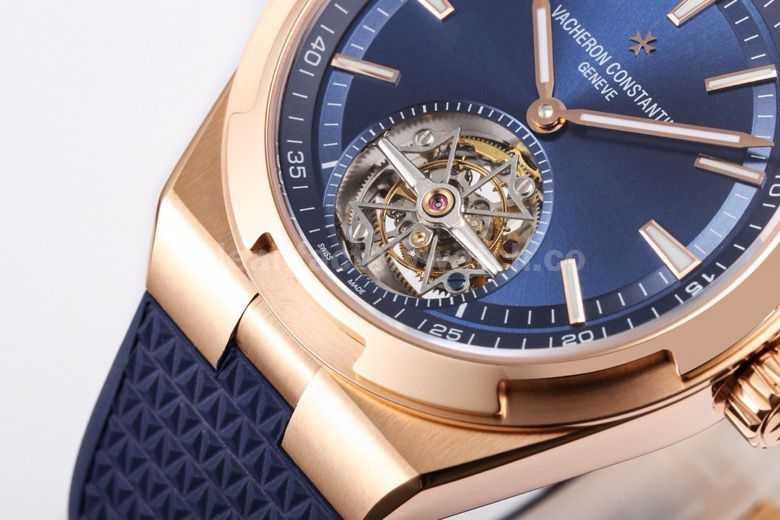 BBS Factory Vacheron Constantin Overseas Tourbillon 6000V 110R B733 Rubber Strap Rose Gold Blue Dial (1)
