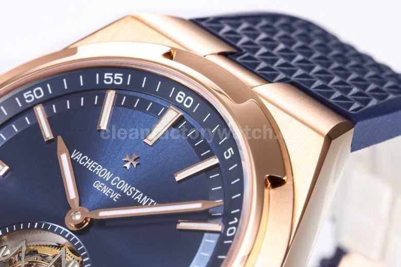 BBS Factory Vacheron Constantin Overseas Tourbillon 6000V 110R B733 Rubber Strap Rose Gold Blue Dial (2)