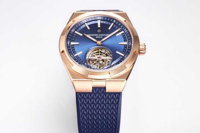 BBS Factory Vacheron Constantin Overseas Tourbillon 6000V 110R B733 Rubber Strap Rose Gold Blue Dial (4)
