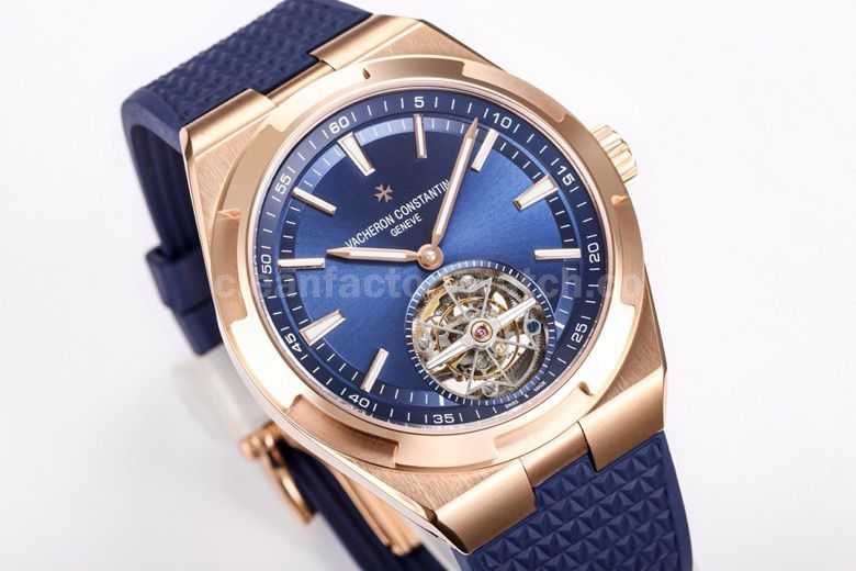BBS Factory Vacheron Constantin Overseas Tourbillon 6000V 110R B733 Rubber Strap Rose Gold Blue Dial (8)