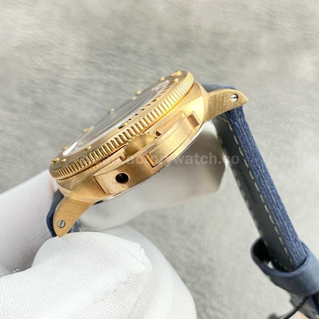 VS Factory Panerai Luminor Submersible Bronzo Pam 1074 42mm Bronze Leather Strap Blue Dial (4)