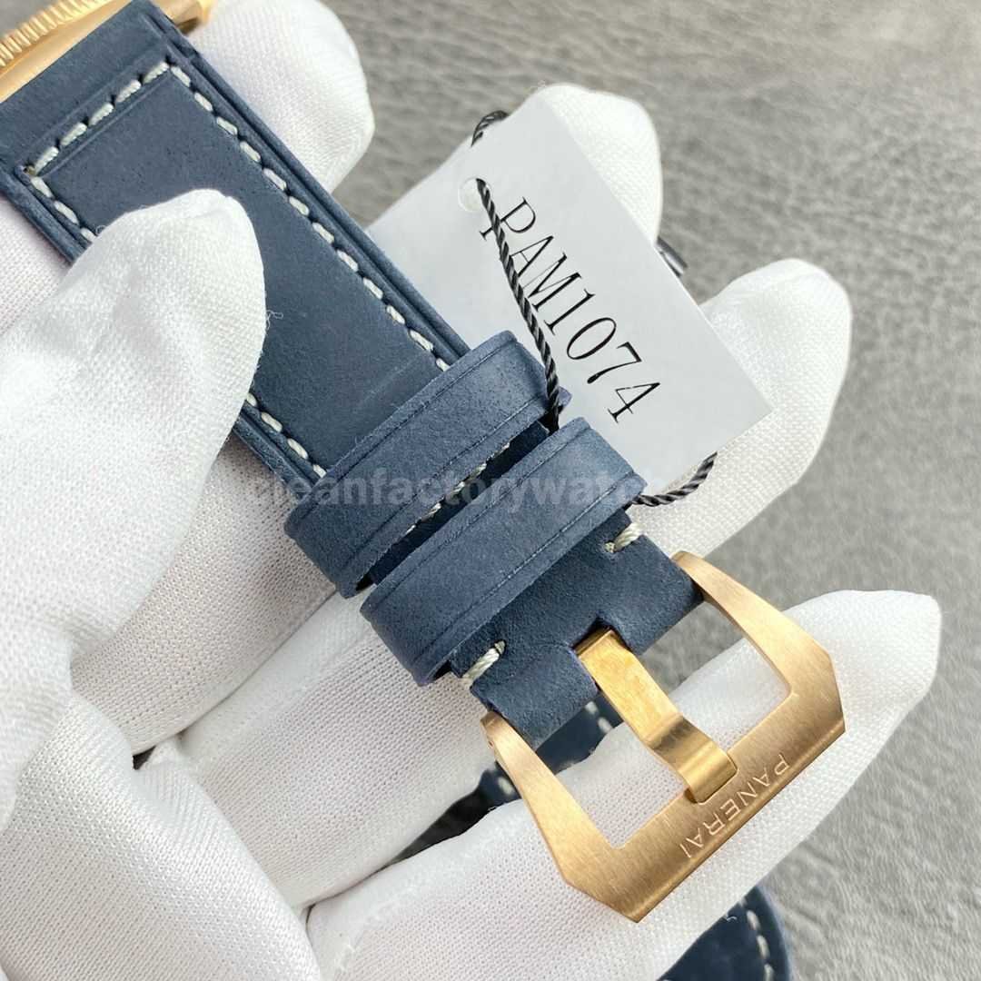 VS Factory Panerai Luminor Submersible Bronzo Pam 1074 42mm Bronze Leather Strap Blue Dial (5)