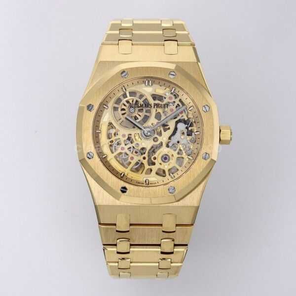 ZF Factory Audemars Piguet Royal Oak Jumbo16204BA.OO.1240BA.01 Yellow Gold Skeletonized Dial