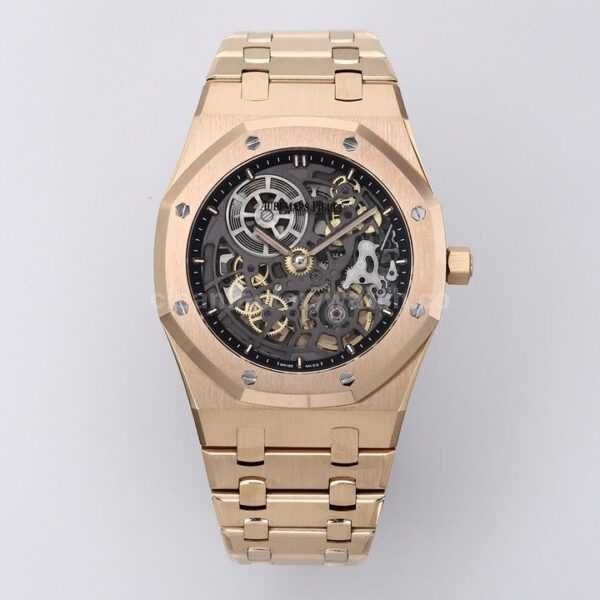 ZF Factory Audemars Piguet Royal Oak Jumbo16204BA.OO.1240BA.01 Rose Gold Skeletonized Dial