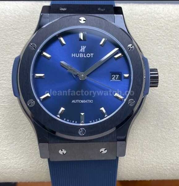 JJZ Factory Hublot Classic Fusion 542.CM.7170.LR 42mm Ceramic Rubber Strap Blue Dial