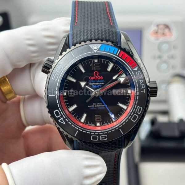 OVS Factory Omega Seamaster Planet Ocean 215.92.46.22.01.004 45.5mm Rubber Strap Arabic Numerals Black