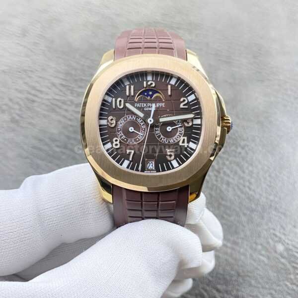PP+ Factory Patek Philippe Aquanaut 5261R 40mm Rose Gold Brown Rubber Strap Brown Dia