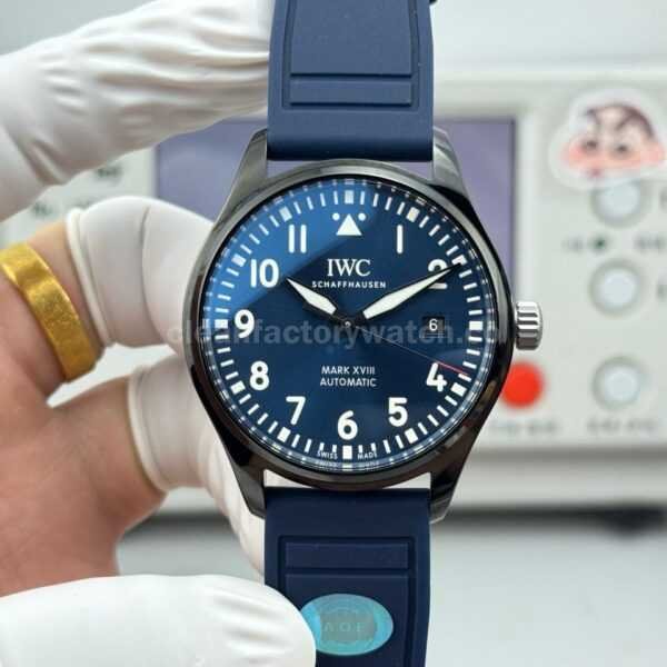 AOF Factory IWC Pilot IW324703 41mm Ceramic Rubber Strap Blue Dial