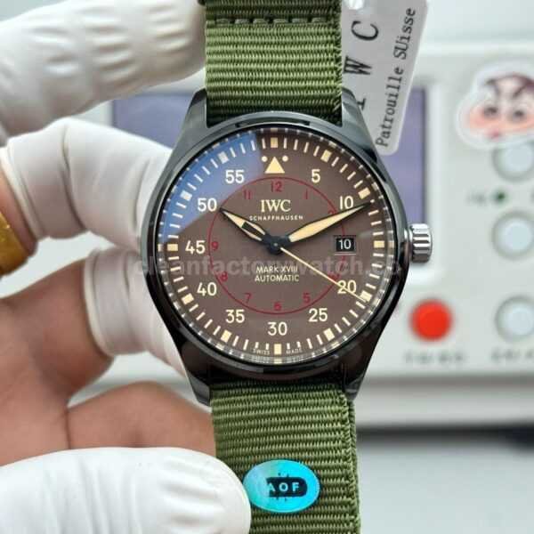 AOF Factory IWC Pilot Mark XVIII Miramar IW324702 41mm Ceramic Textile Strap Grey Dial