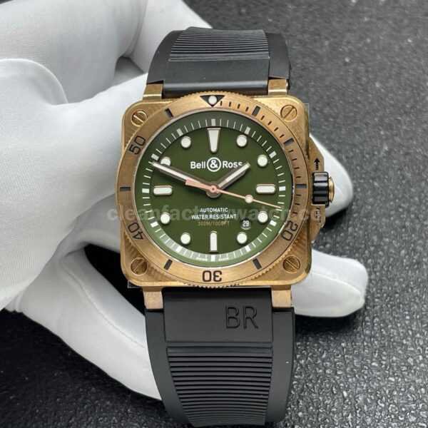 BRF Factory Bell & Ross BR 03 BR0392-D-LT-BR/SRB 42mm Bronze Rubber Strap Grey Dial