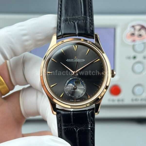 GF Factory Jaeger-LeCoultre Master Ultra Thin Moon Q136255J 39mm Rose Gold Leather Strap Grey Dial