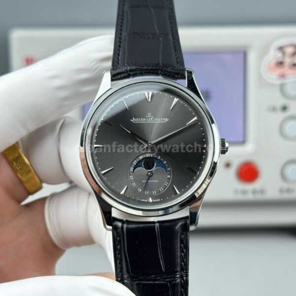 GF Factory Jaeger-LeCoultre Master Ultra Thin Moon Q1363540 39mm White Gold Leather Strap Grey Dial