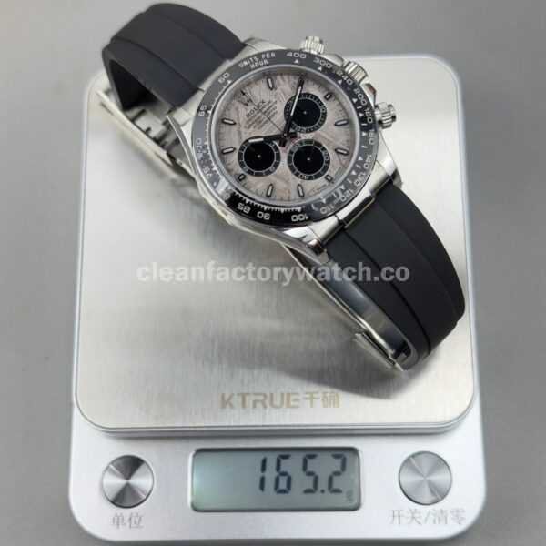 N+ Factory Counterweight Rolex Daytona 126519LN-0007 40mm White Gold Oysterflex Meteorite Grey Dial