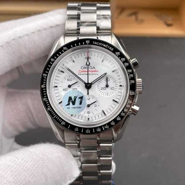 N1 Factory Omega Speedmaster Professional Moonwatch 310.30.42.50.04.001 42mm Full Steel White Dial