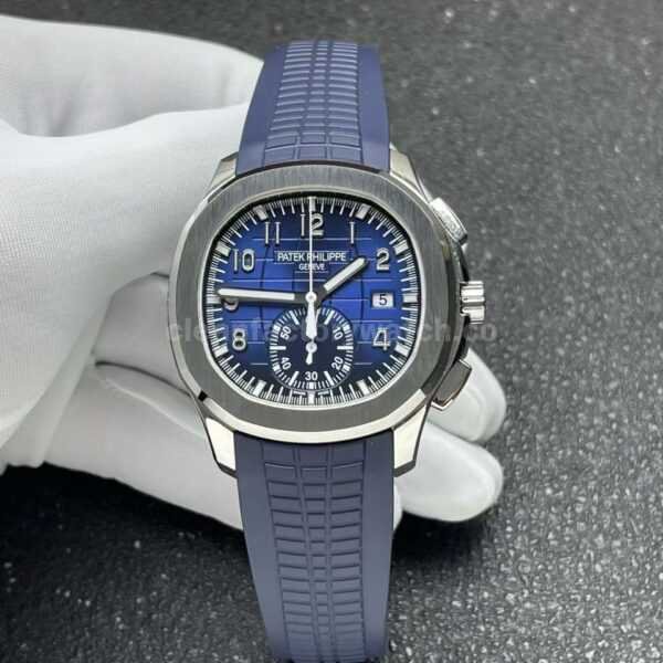 P1 Factory Patek Philippe Aquanaut 5968G-001 42mm White Gold Blue Rubber Strap Arabic Numerals Blue Dial