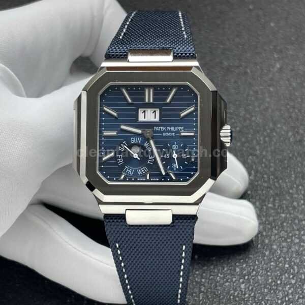 P1 Factory Patek Philippe Cubitus 5822P-001 45mm Platinum Textile Strap Blue Dial