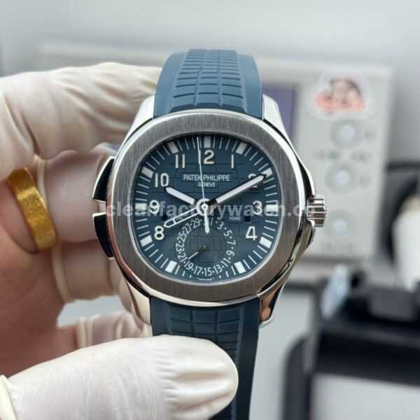 PP Factory Patek Philippe Aquanaut 5164G-001 40.8mm White Gold Rubber Strap Blue Dial