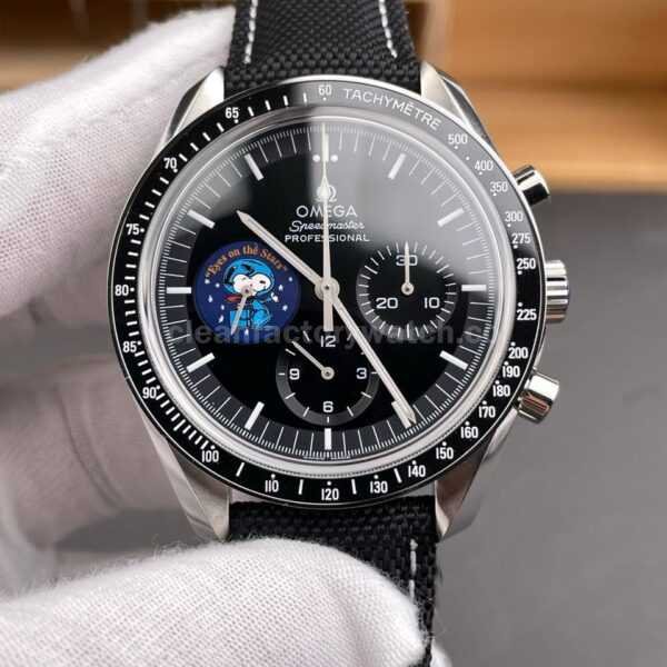 SMF Factory Omega Speedmaster Professional Moonwatch 3578.51.00 42mm Steel Canvas Strap Black Dial