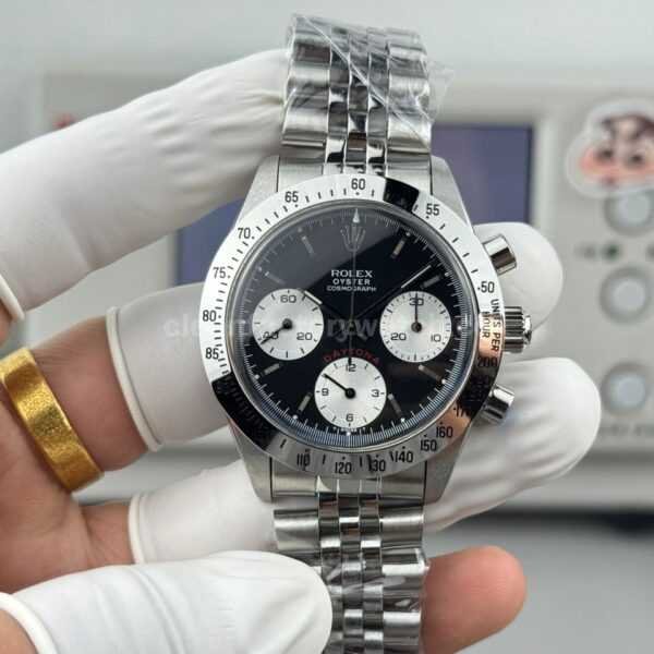 SN Factory Rolex Daytona Vintage Small Red 6265 37mm Full Steel Black Dial