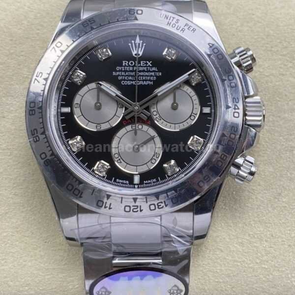 UFO Factory Rolex Daytona 126509-0002 40mm Full White Gold Diamond Black Dial