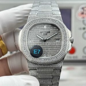 E7 Factory Patek Philippe Nautilus 5719/1G-001 white gold diamond bezel diamond dial replica watch