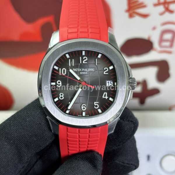DDF Factory Aquanaut 5167 red rubber strap replica watch