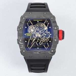 ZF Factory Richard Mille RM 35-01 black carbon fiber black rubber strap replica watch