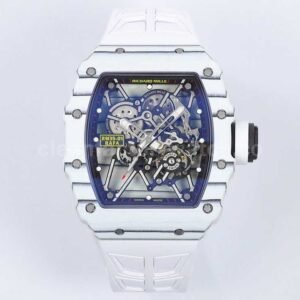ZF Factory Richard Mille RM 35-01 white carbon fiber white rubber strap replica watch