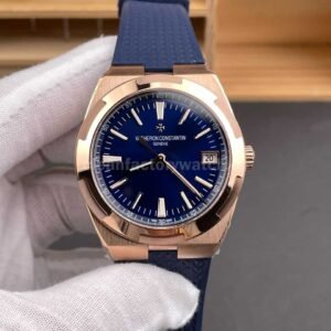 8F Factory Vacheron Constantin Overseas 4520V/210R-B705 41mm rose gold rubber strap blue dial replica watch