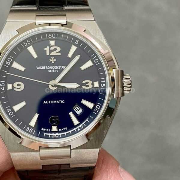 8F Factory Vacheron Constantin Overseas 47040/B01A-9094 42mm leather strap Arabic numerals black dial replica watch