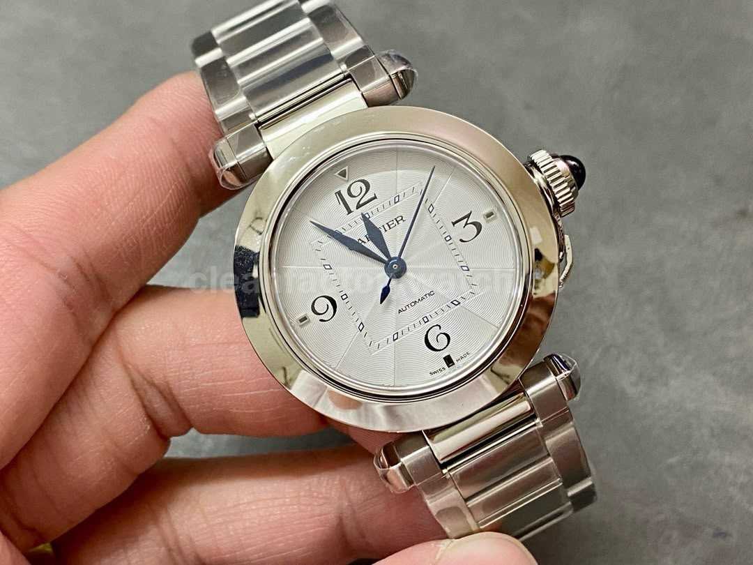 Cartier Pasha replica round case crown cover QC guide