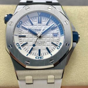 IPF Factory Audemars Piguet Royal Oak Offshore Diver 15710ST.OO.A002CA.02 white strap replica
