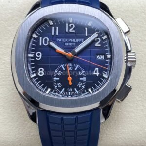 MMA Factory Patek Philippe Aquanaut 5968G-001 replica with blue dial and rubber strap