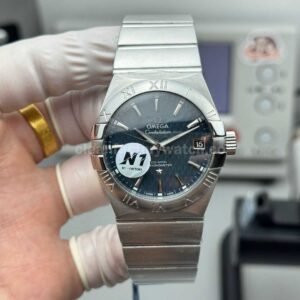 N1 Factory Omega Constellation 123.10.38.21.03.001 replica with blue dial and steel bracelet