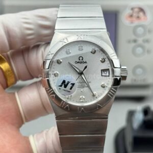 N1 Factory Omega Constellation 123.10.38.21.03.001 replica with blue dial and steel bracelet
